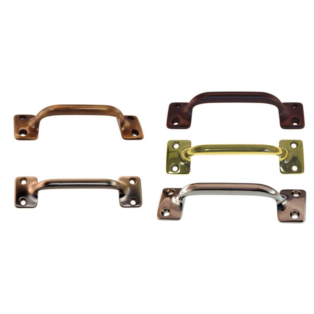 Brass Handle, 3.5"  Front Mount Cabinet Hardware Restoration Supplies