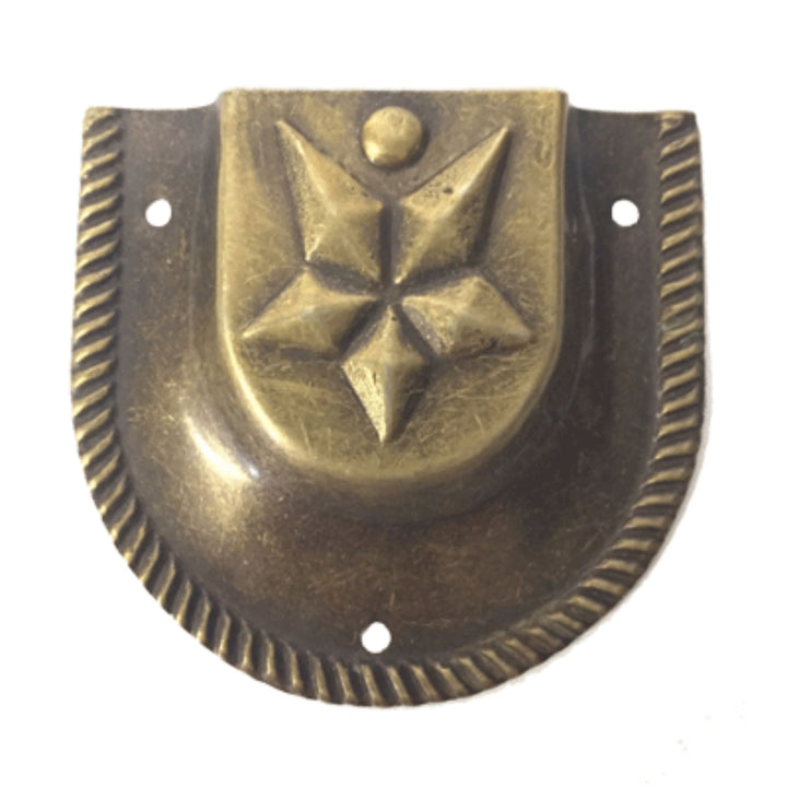 Trunk Handle Cap - Star Design Trunk Restoration Restoration Supplies Antique Brass  