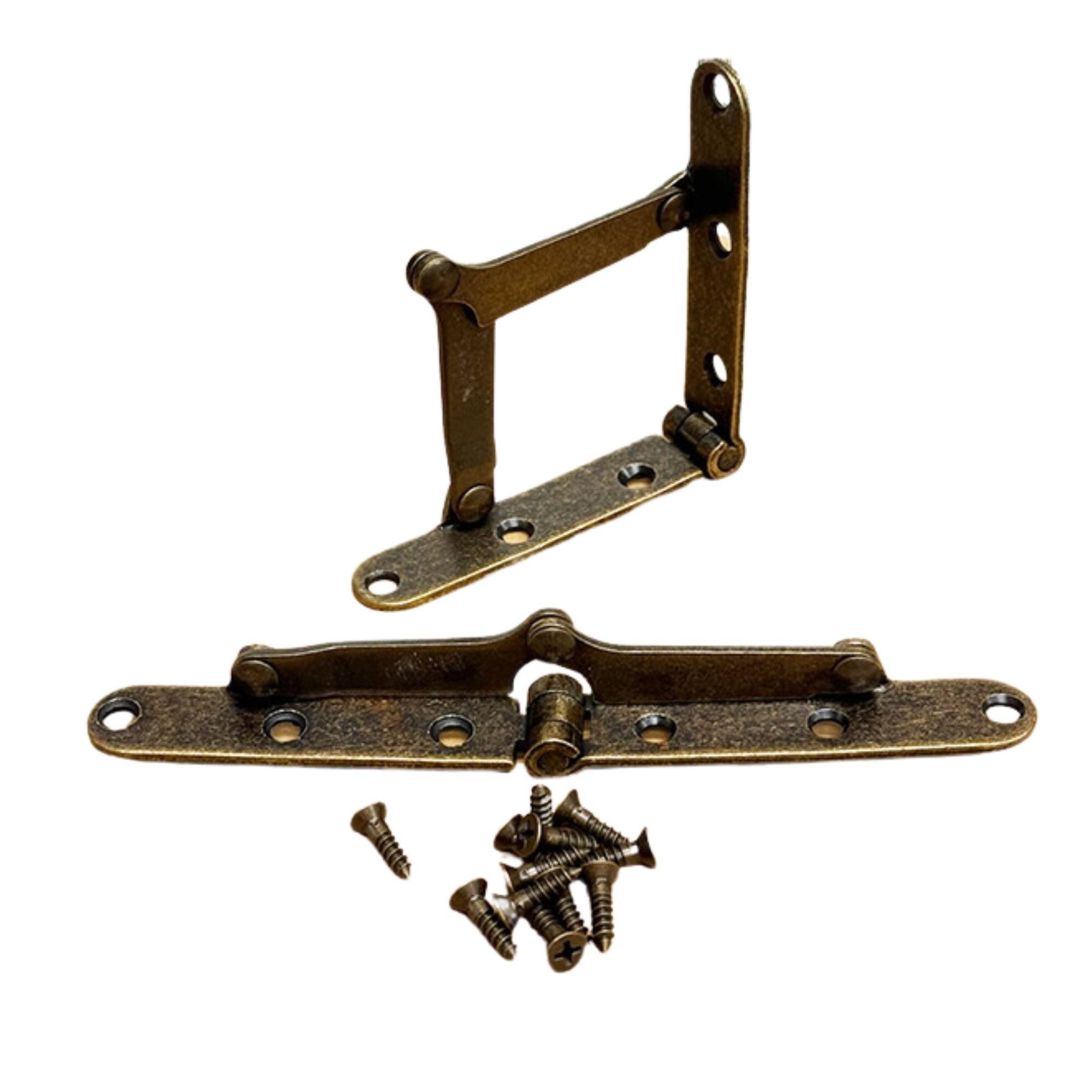 Butterfly Cabinet Hinge Pair, Antique Brass Finish