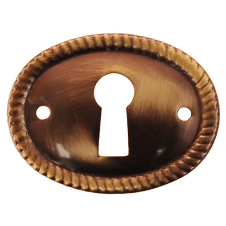 Brass Keyhole Cover with Roped Edge Keyhole Cover Restoration Supplies Antique Brass Horizontal