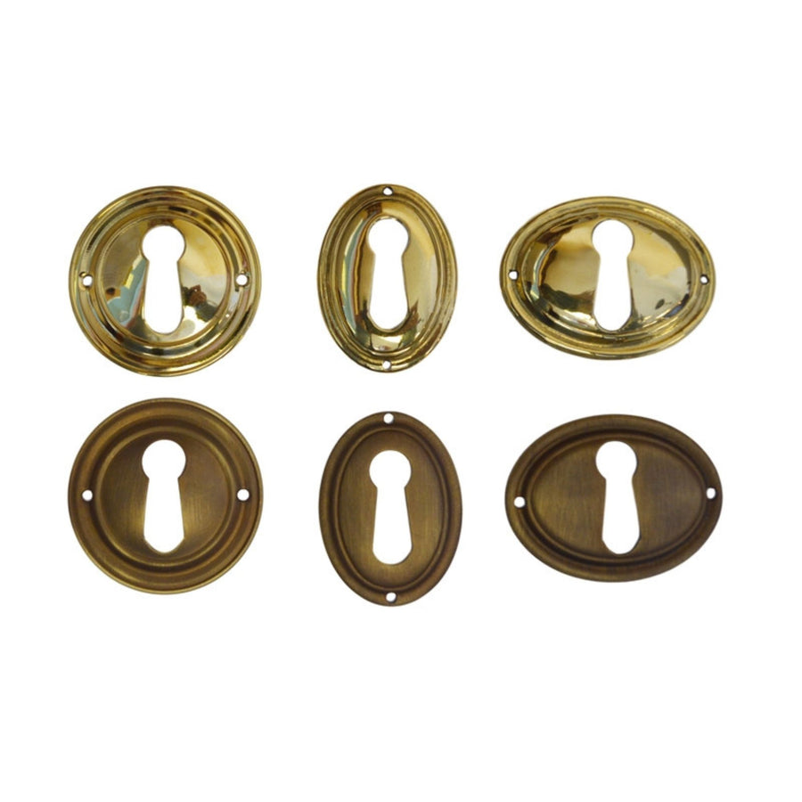 Keyhole Cover with Beveled Edge - Brass or Antique Brass Furniture Hardware Restoration Supplies   