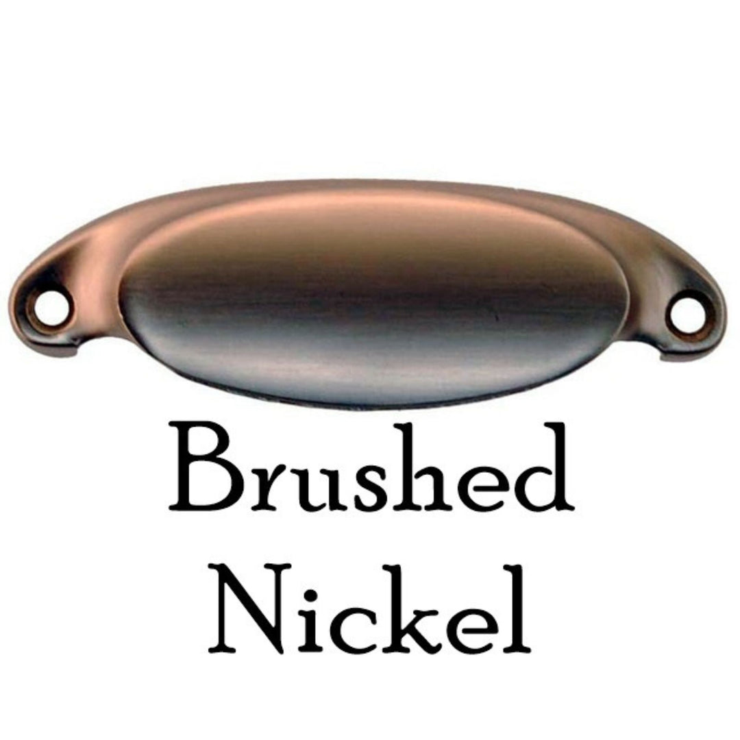 Classic Bin Pull Solid Brass with Elegant Rounded Design Available in 4 Finishes Includes Mounting Hardware Cabinet Hardware Restoration Supplies Brushed Nickel