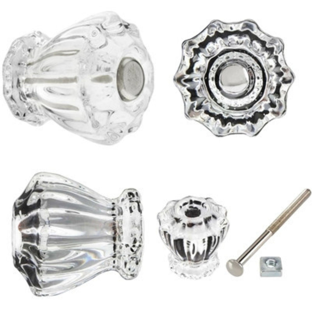 Glass Knob, Fluted Cabinet Hardware Restoration Supplies   