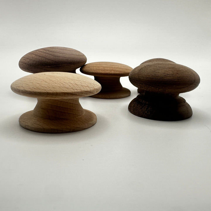 Wood Knob, Round with Wide Base Cabinet Hardware Restoration Supplies