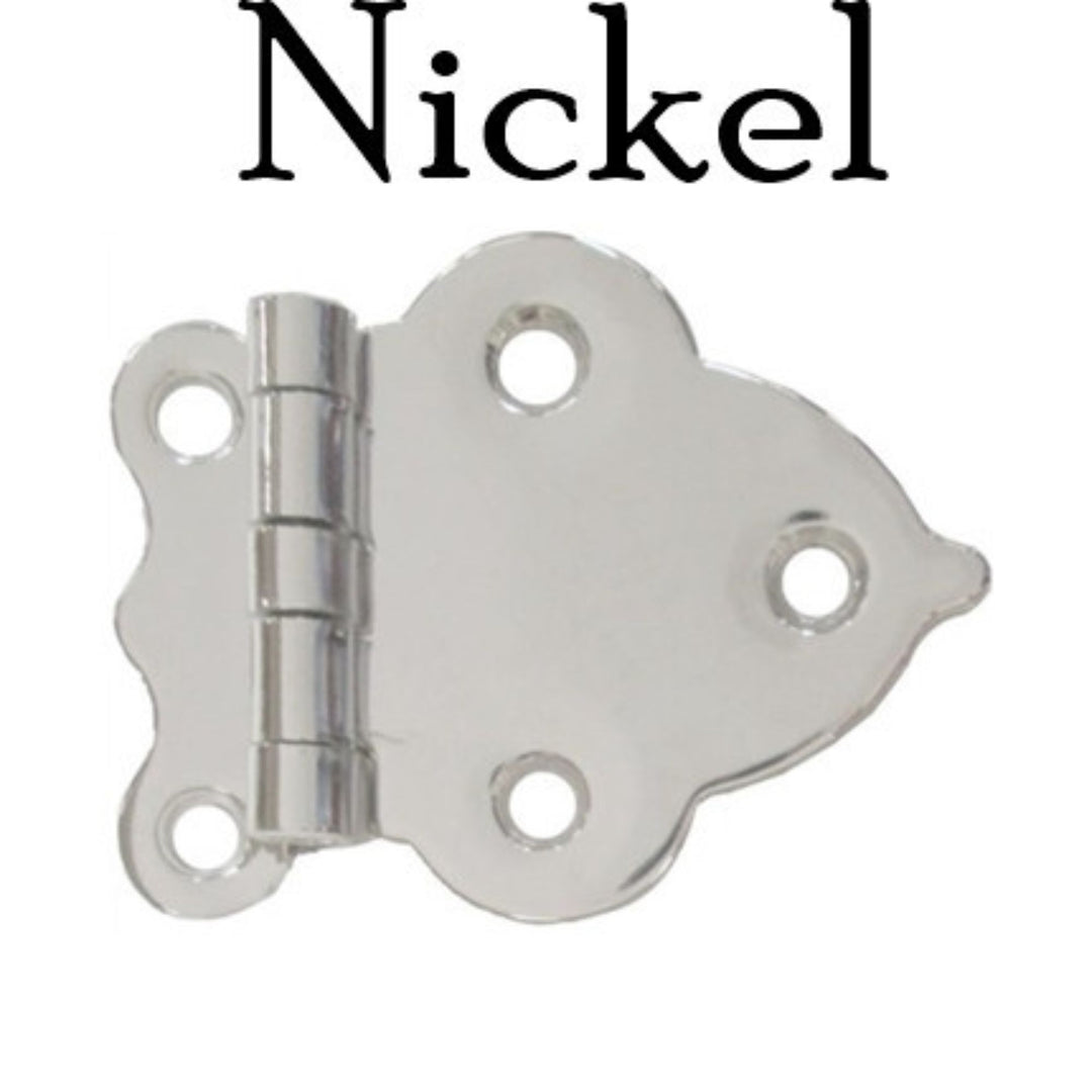 Boone Style Off-Set Hinge: Classic 3/8" Offset Classic Cabinet Hardware Hinges Restoration Supplies Polished Nickel