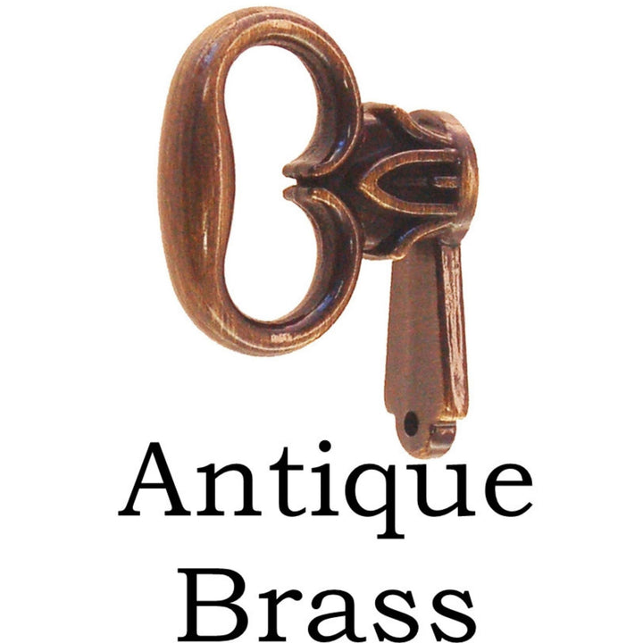 Decorative Mock Key for Colonial Revival Cabinet Doors - Brass & Antique Brass Finishes Furniture Hardware Restoration Supplies