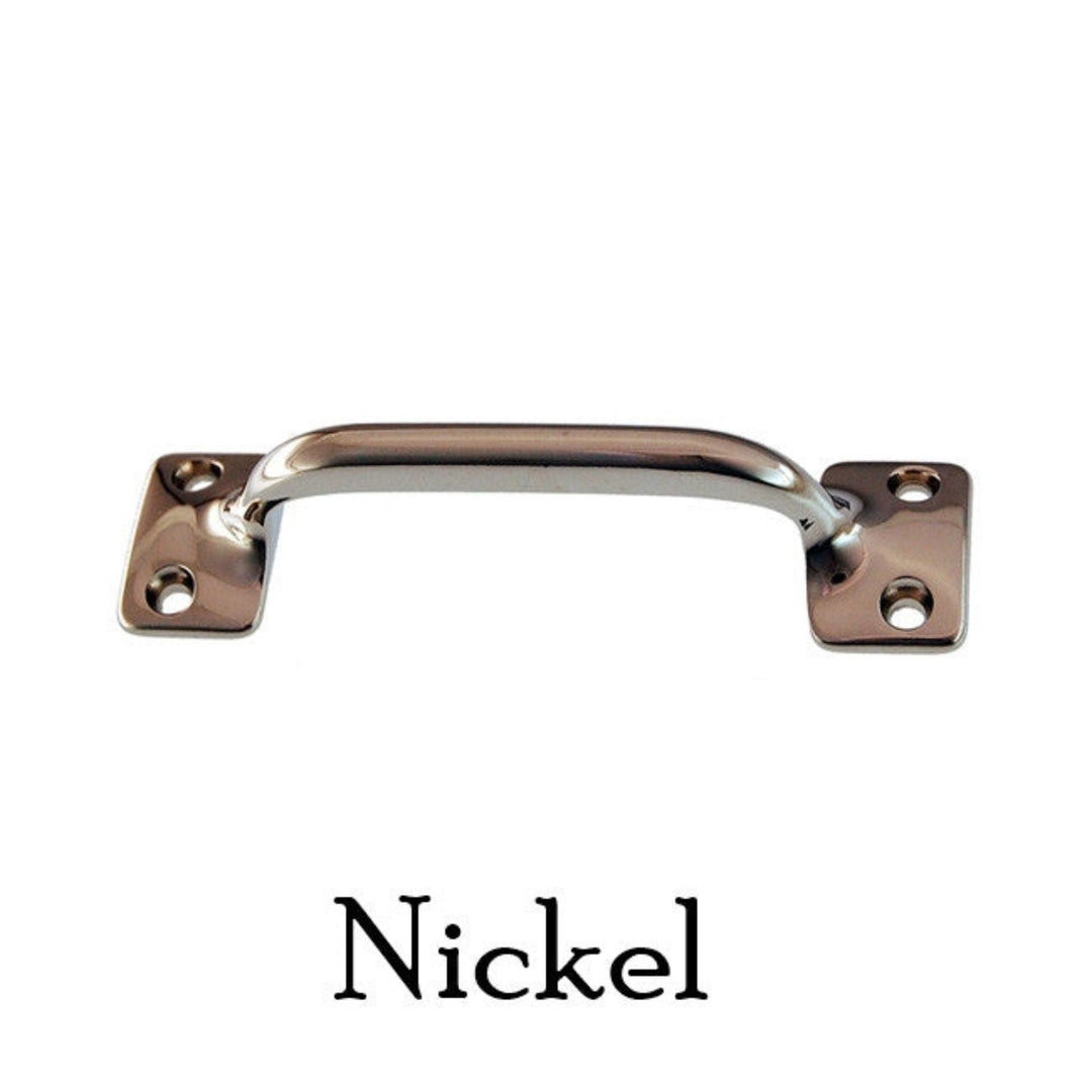 Brass Handle, 3.5"  Front Mount Cabinet Hardware Restoration Supplies