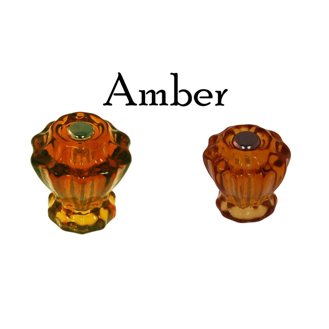 Fluted Glass Knob Vintage Old-Cut Replica Front Mounted Retro Depression Era Cabinet Hardware Restoration Supplies
