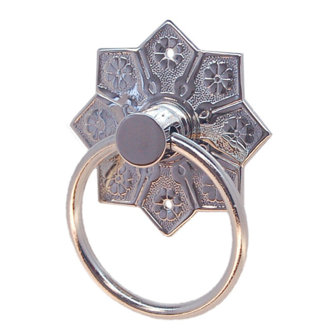 Brass Eastlake Ring Pull with Detailed Victorian 1870's Polished Brass Furniture Hardware Restoration Supplies