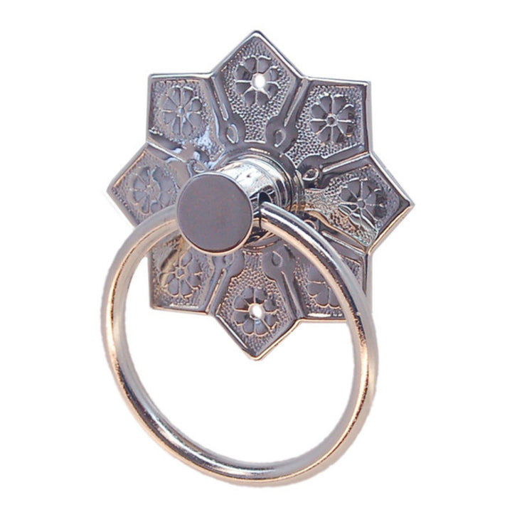 Brass Eastlake Ring Pull with Detailed Victorian 1870's Polished Brass Furniture Hardware Restoration Supplies