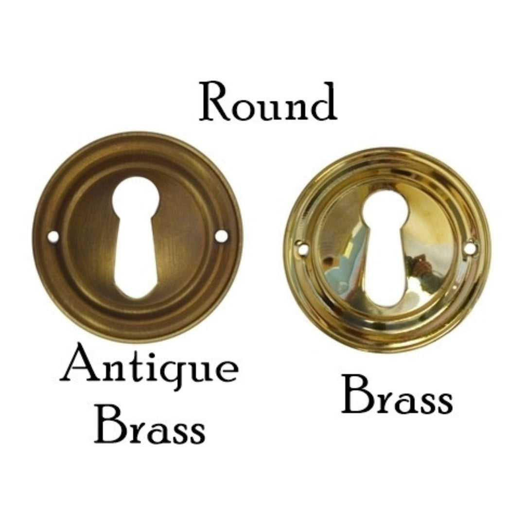 Keyhole Cover with Beveled Edge - Brass or Antique Brass Furniture Hardware Restoration Supplies Brass Round