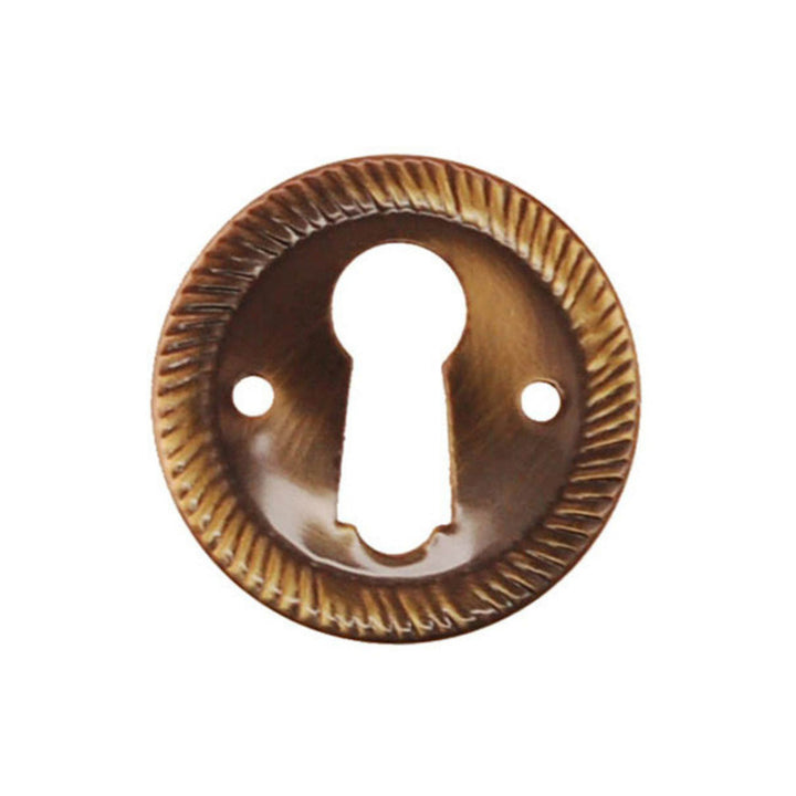 Brass Keyhole Cover with Roped Edge Keyhole Cover Restoration Supplies Antique Brass Round