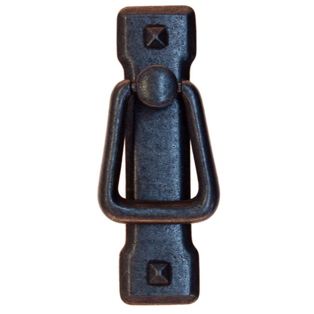 Arts & Crafts Vertical Ring Pull Furniture Hardware Restoration Supplies Distressed Black