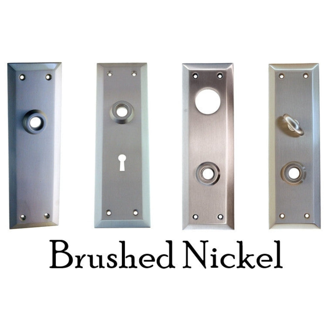 Large Heavy Duty Door Knob Trim Plate Forged Brass, Beveled Edge, 2-1/2" x 8", Multiple Function and Finish Options Door & Window Hardware Restoration Supplies