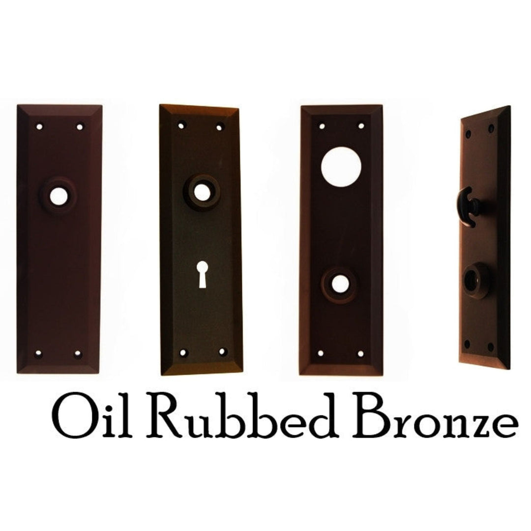 Large Heavy Duty Door Knob Trim Plate Forged Brass, Beveled Edge, 2-1/2" x 8", Multiple Function and Finish Options Door & Window Hardware Restoration Supplies