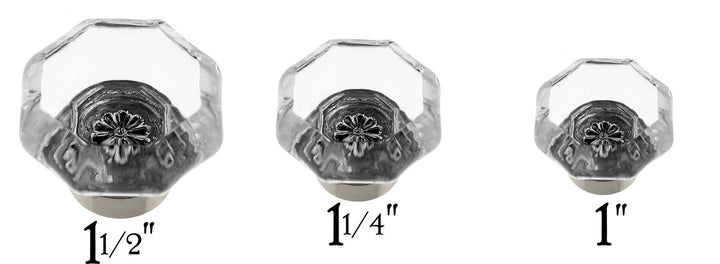 Glass Knob, Octagonal Shape Cabinet Hardware Restoration Supplies