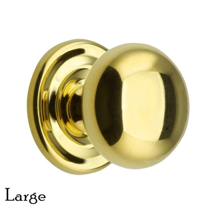 Elegant Round Brass Knob Solid Brass with Stamped Rosette 3 Sizes Available Cabinet Hardware Restoration Supplies