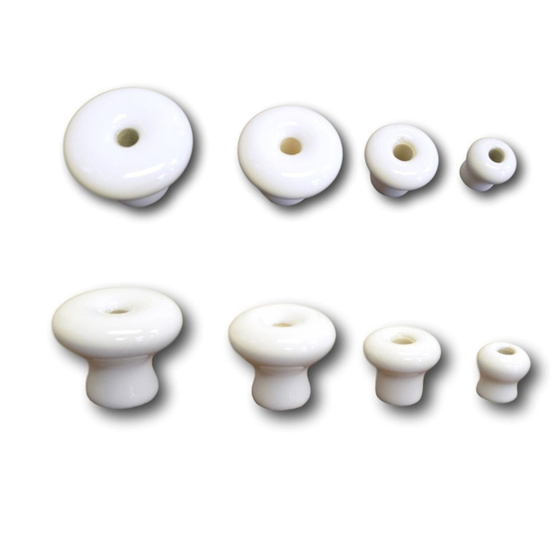 Porcelain Knob Front Mount - 4 Sizes Available Cabinet Hardware Restoration Supplies