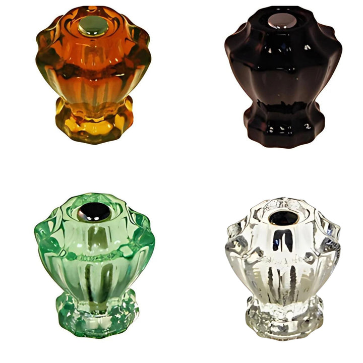Fluted Glass Knob Vintage Old-Cut Replica Front Mounted Retro Depression Era Cabinet Hardware Restoration Supplies