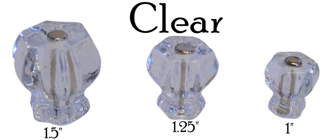 Glass Knob, Hex-Shaped Cabinet Hardware Restoration Supplies Clear Medium