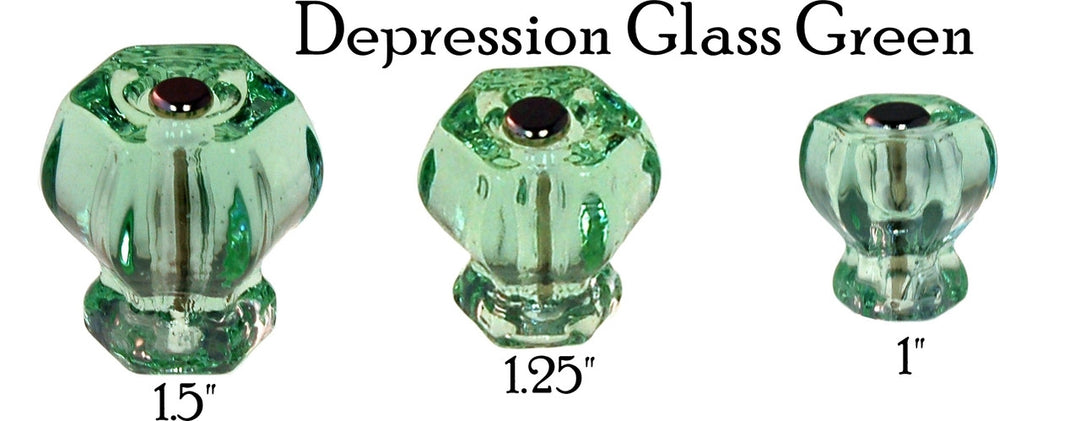 Glass Knob, Hex-Shaped Cabinet Hardware Restoration Supplies Depression Glass Green Small