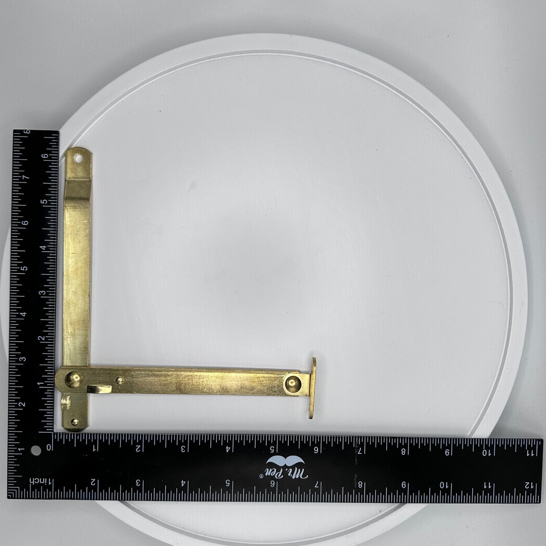 Desk Lid Support Brass Plated Steel, 10-3/8" Length, Left and Right Side Hinge, For Drop Front Desks & Trunks Furniture Hardware Restoration Supplies