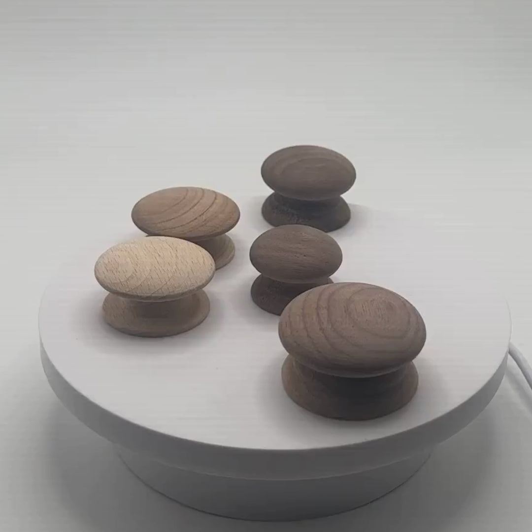 Wood Knob, Round with Wide Base Cabinet Hardware Restoration Supplies
