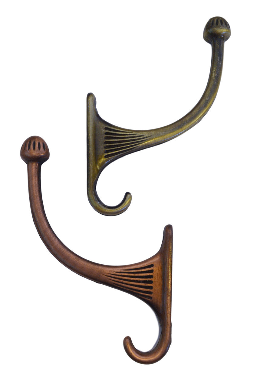 Antique Brass or Copper Coat Hook