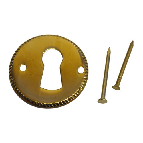 Detailed Brass Keyhole Cover Furniture Hardware Restoration Supplies