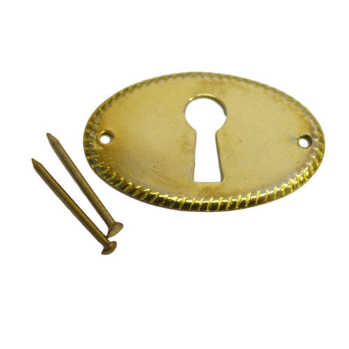 Detailed Brass Keyhole Cover Furniture Hardware Restoration Supplies   