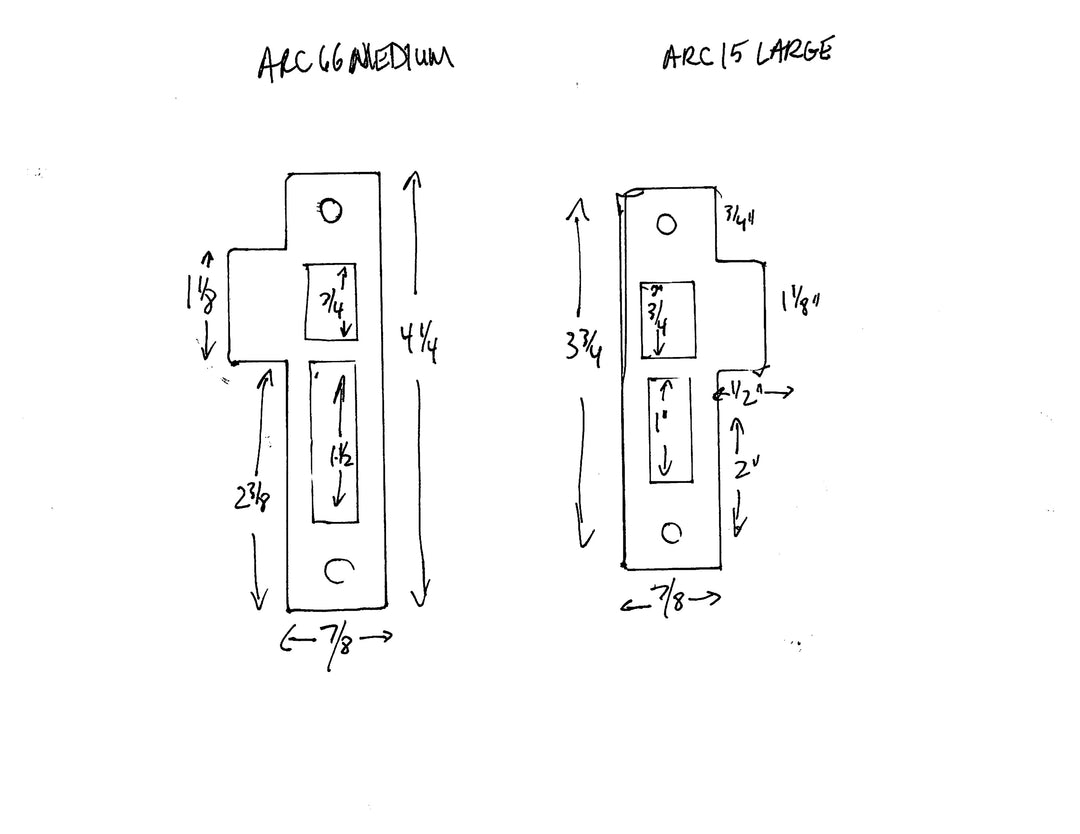 Door Strike Plates for 2" or 1.75" Thick Doors Door & Window Hardware Restoration Supplies   