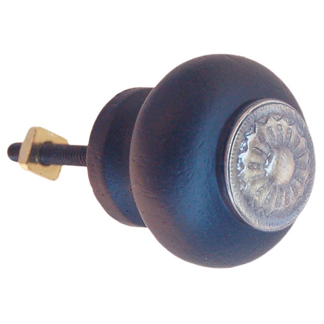 Wooden Victorian Eastlake Knob Cabinet Hardware Restoration Supplies Antique Brass Medium Ebonized