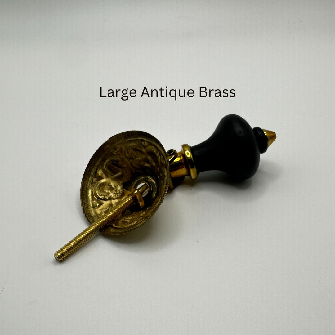 Wooden Eastlake Drop Pull, Brass or Antique Brass Furniture Hardware Restoration Supplies   