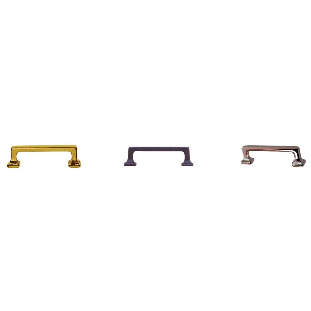 Small Mission Style Handle Solid Brass with Straight Lines & Square Bases Available in Brass, Nickel, and Oil Rubbed Bronze Cabinet Hardware Restoration Supplies