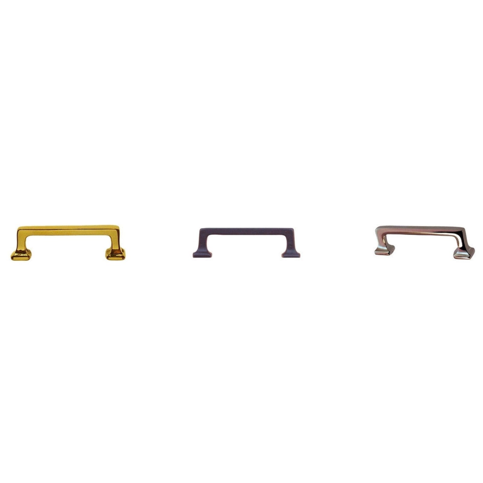 Small Mission Style Handle Solid Brass with Straight Lines & Square Bases Available in Brass, Nickel, and Oil Rubbed Bronze Cabinet Hardware Restoration Supplies