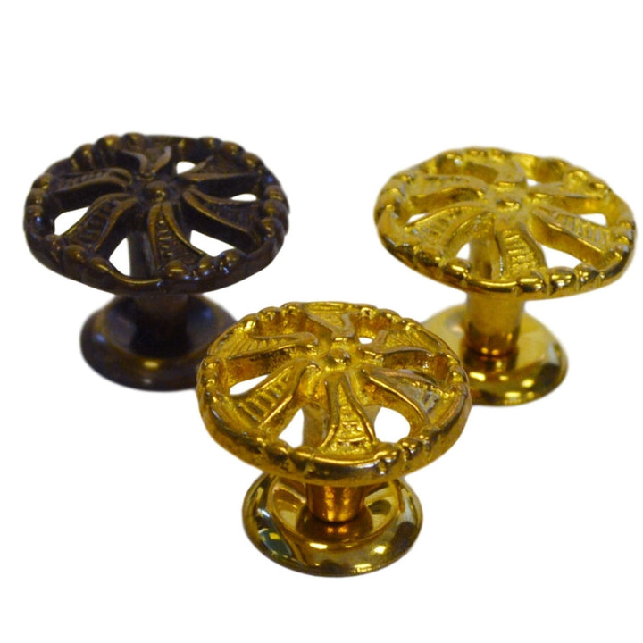 Elegant Decorative Victorian Knob in Brass and Antique Brass for Timeless Furniture Charm Cabinet Hardware Restoration Supplies   