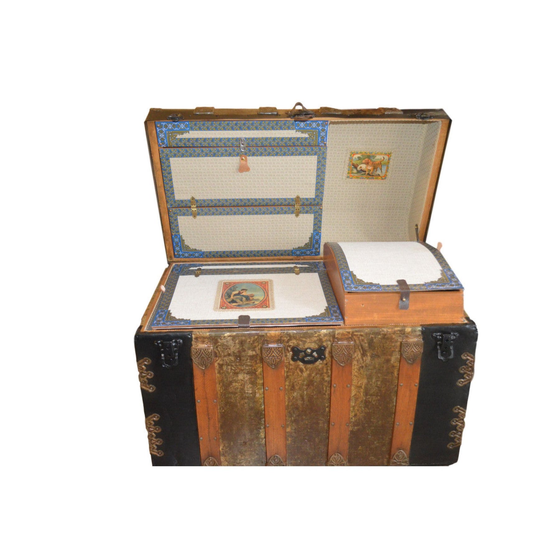 Antique Trunk Interior Decorative Paper Corners & Edging Trunk Restoration Restoration Supplies