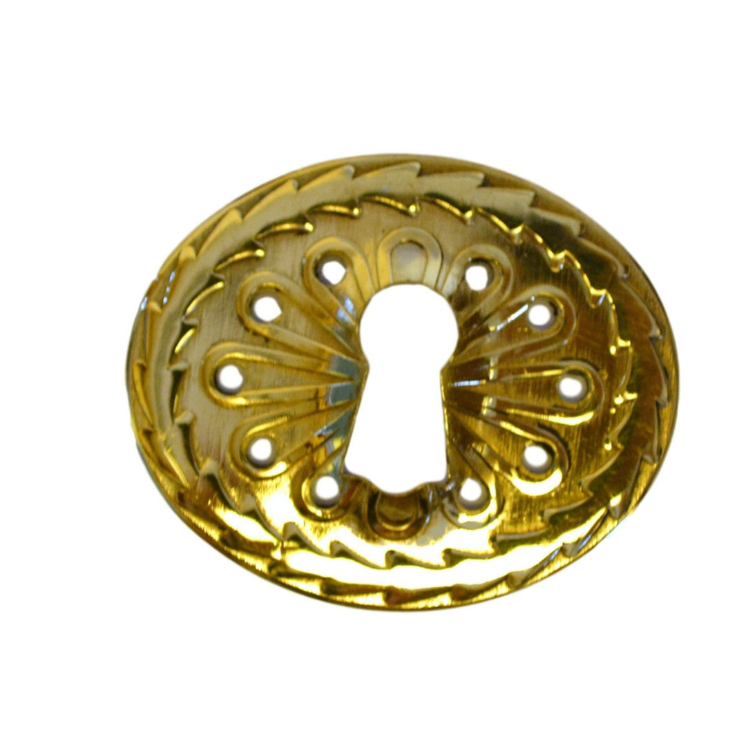 Ornate Brass Keyhole Cover Furniture Hardware Restoration Supplies   