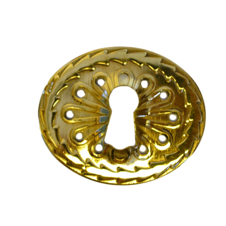 Ornate Brass Keyhole Cover Furniture Hardware Restoration Supplies   