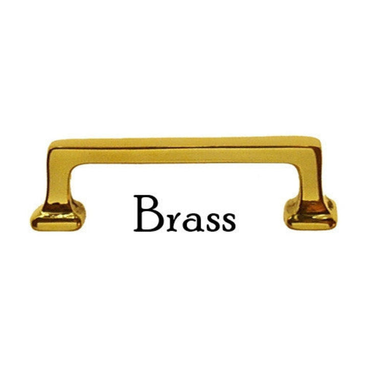 Small Mission Style Handle Solid Brass with Straight Lines & Square Bases Available in Brass, Nickel, and Oil Rubbed Bronze Cabinet Hardware Restoration Supplies