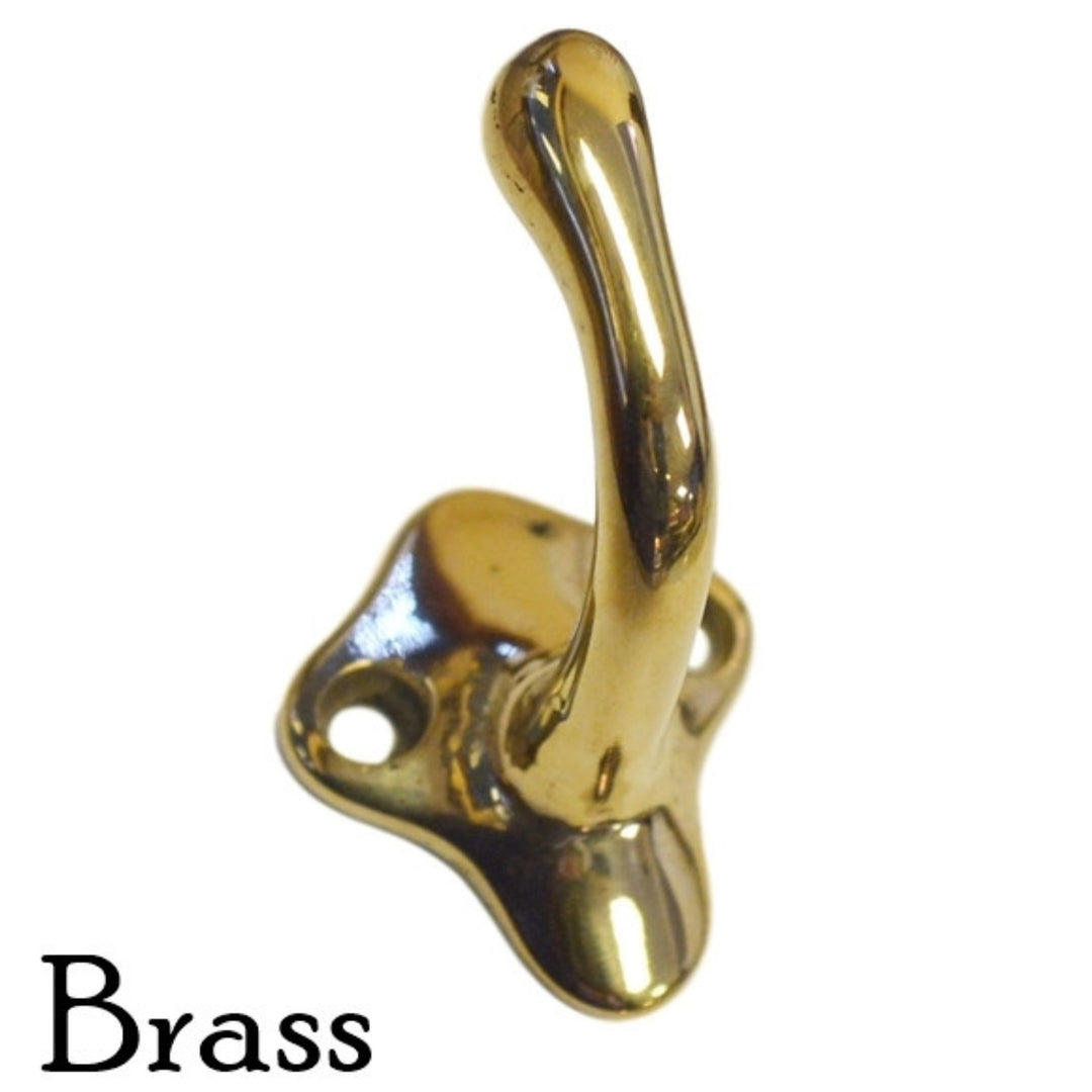 Versatile Brass or Nickel Coat Hook with Dual Prongs for Any Room in Your Home Furniture Hardware Restoration Supplies   