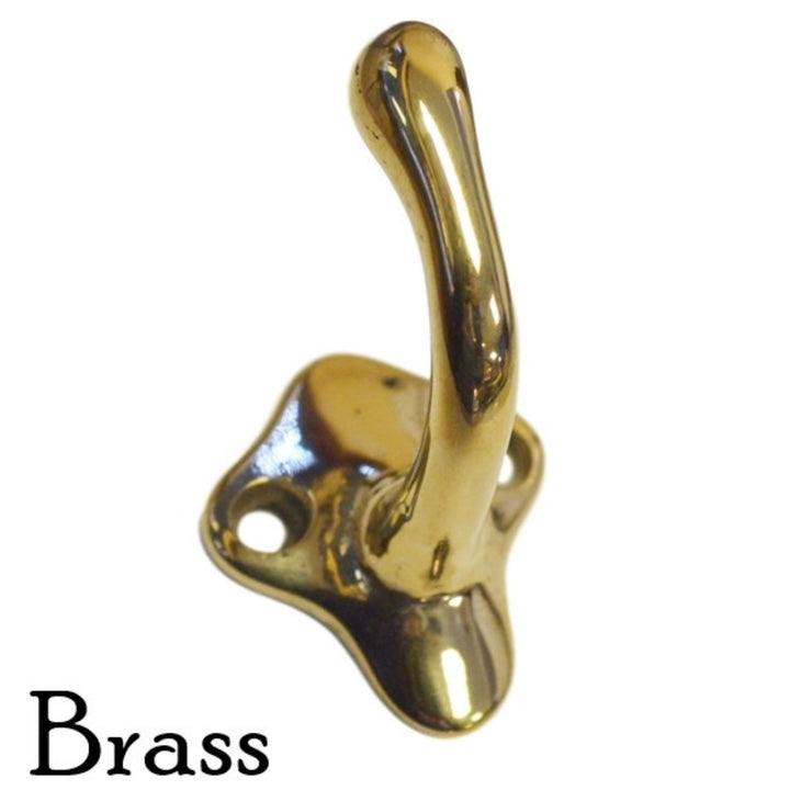 Versatile Brass or Nickel Coat Hook with Dual Prongs for Any Room in Your Home Furniture Hardware Restoration Supplies   