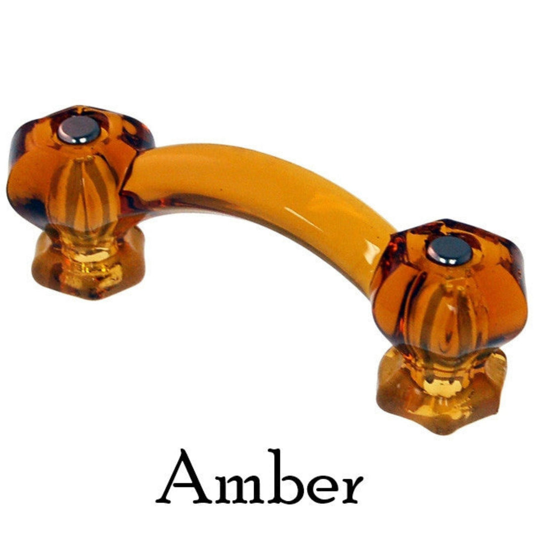 Colorful Glass Handle, Hexagon Cabinet Hardware Restoration Supplies   