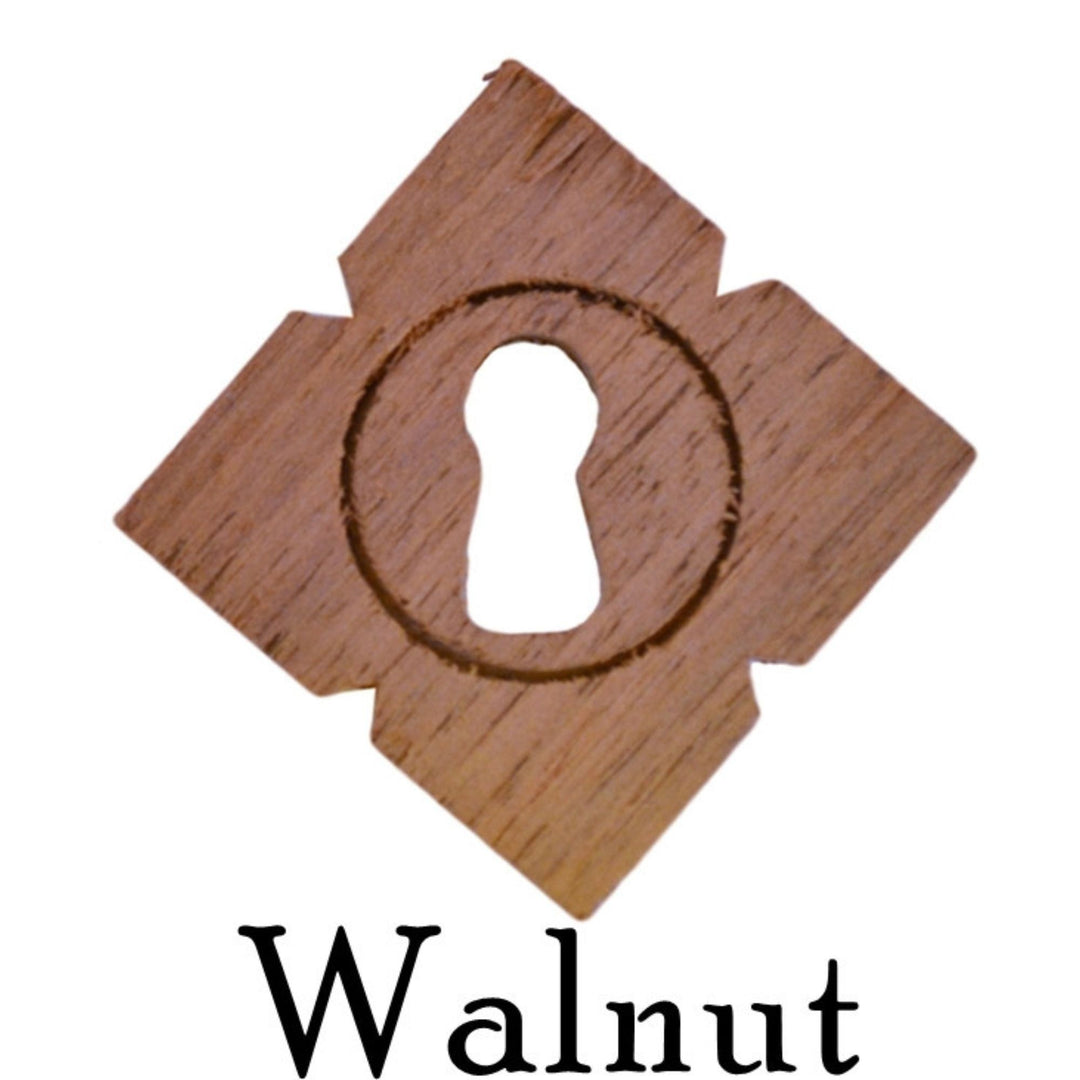 Diamond Shaped Wooden Keyhole Cover - Oak or Walnut - 1-3/4" x 1-3/4" Furniture Hardware Restoration Supplies   