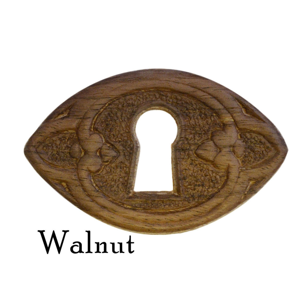 Wooden Embossed Oval Keyhole Cover Furniture Hardware Restoration Supplies   