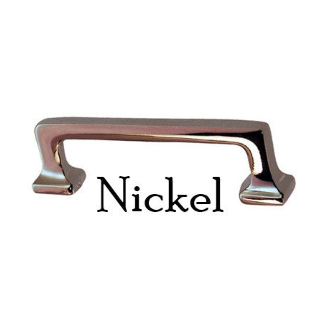 Small Mission Style Handle Solid Brass with Straight Lines & Square Bases Available in Brass, Nickel, and Oil Rubbed Bronze Cabinet Hardware Restoration Supplies