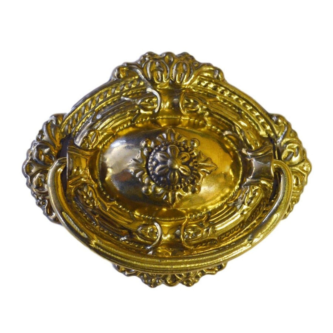 Ornate Brass Ring Pull Furniture Hardware Restoration Supplies   