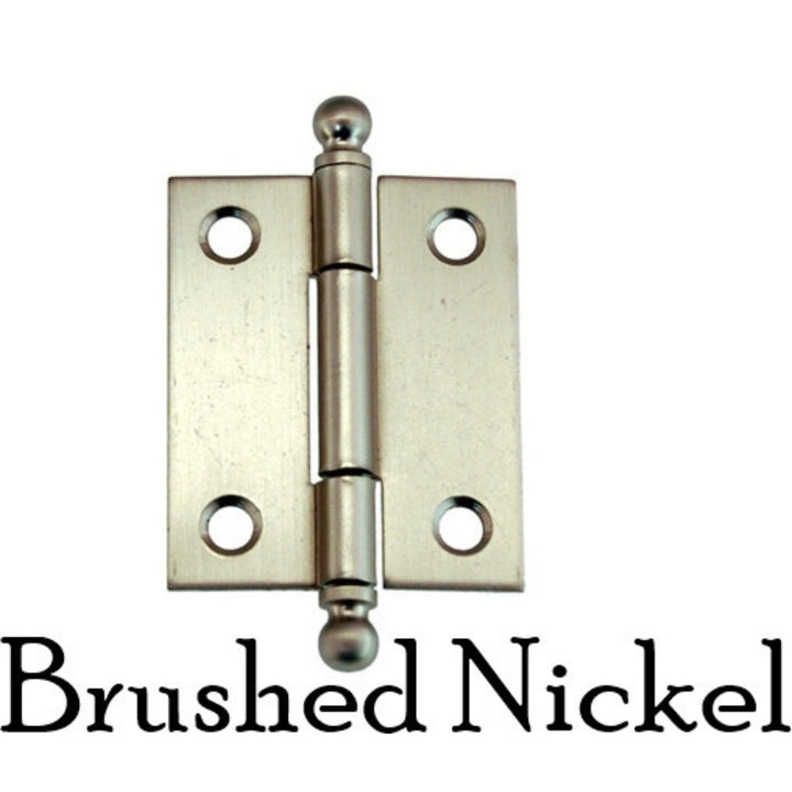 1-5/8" Vintage-Style Butt Hinge Furniture Hardware Restoration Supplies Brushed Nickel  
