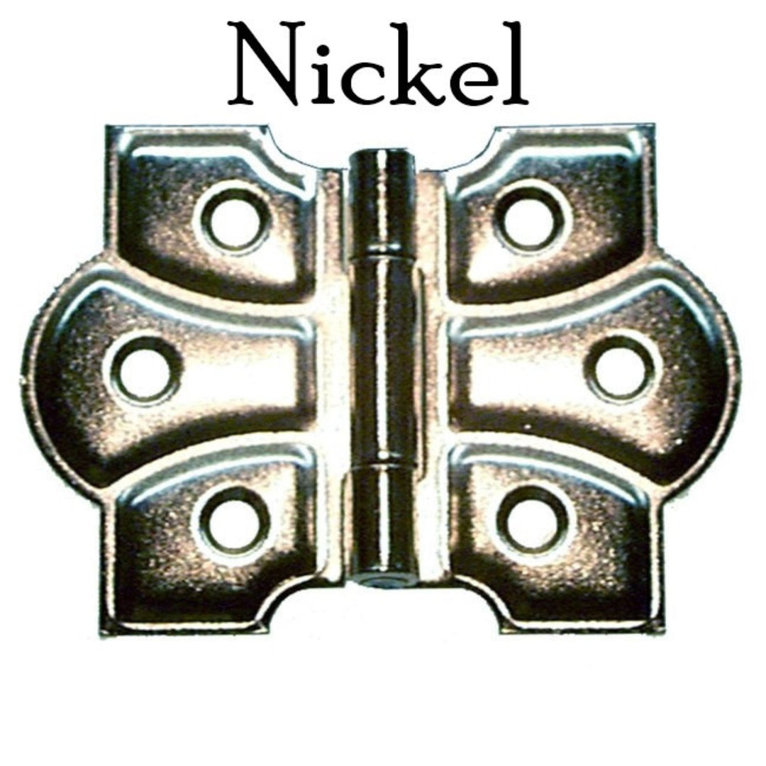 Embossed Cabinet Hinge Furniture Hardware Restoration Supplies Polished Nickel  