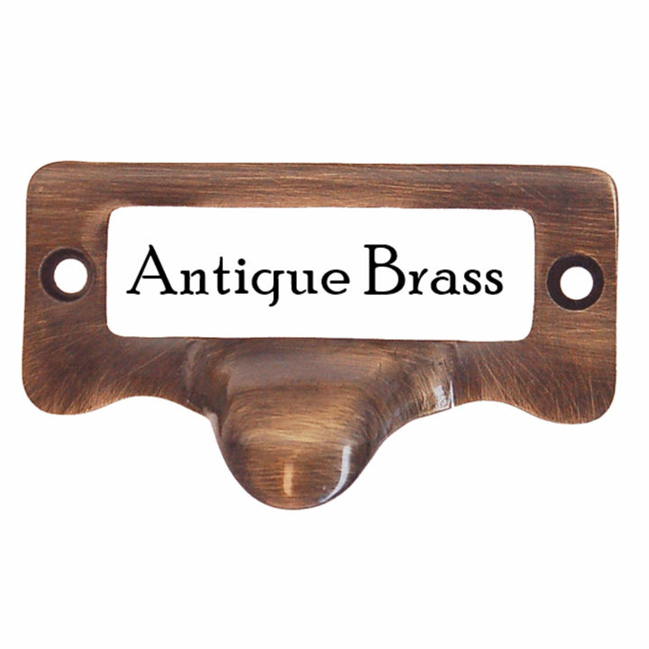 Solid Brass Card Holder w/ Pull Furniture Hardware Restoration Supplies   